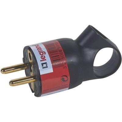 Legrand, Netzstecker + Netzkupplung, Stecker mit Abzugsgriff, schwarz, 050194 Legrand, Netzstecker + Netzkupplung, Stecker mit Abzugsgriff, schwarz, 050194