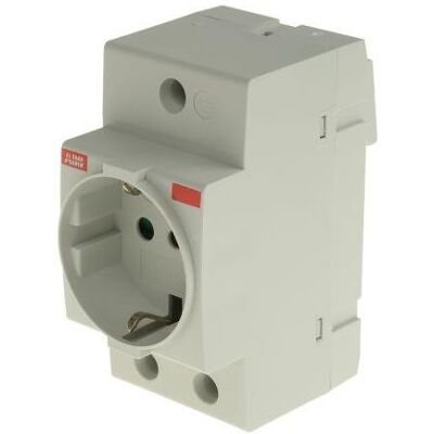 ABB, Steckdose, Steckdose Typ L – Italienisch DIN-Schienen-Montage 1-fach Innenbereich Grau / 16A ABB, Steckdose, Steckdose Typ L – Italienisch DIN-Schienen-Montage 1-fach Innenbereich Grau / 16A