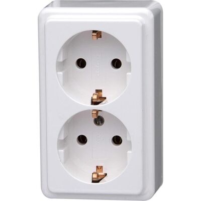 Kopp, Steckdose, 2fach Schutzkontakt-Steckdose Aufputz-Standard Arktis-Weiss 102502002 Kopp, Steckdose, 2fach Schutzkontakt-Steckdose Aufputz-Standard Arktis-Weiss 102502002