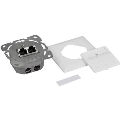 LogiLink, Steckdose, Cat.6A Netzwerkdose UP 2 x RJ45 geschirmt, signalweiss, senkrechte Kabelzuführung LogiLink, Steckdose, Cat.6A Netzwerkdose UP 2 x RJ45 geschirmt, signalweiss, senkrechte Kabelzuführung