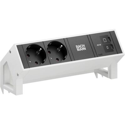Bachmann, Steckdosenleiste, DESK2 2xCEE7/3 1xUSB C/C 45W (2x, CEE 7/3, Typ 13) Bachmann, Steckdosenleiste, DESK2 2xCEE7/3 1xUSB C/C 45W (2x, CEE 7/3, Typ 13)