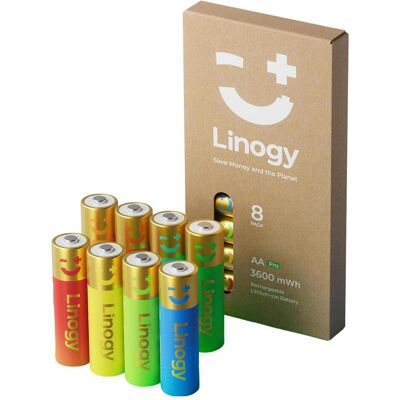 NoName LINOGY AA Li-ion Pro battery set - set of 8 (8 Stk., AA, 2400 mAh), Batterien + Akkus NoName LINOGY AA Li-ion Pro battery set - set of 8 (8 Stk., AA, 2400 mAh), Batterien + Akkus