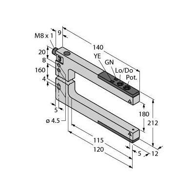 Turck Opto Sensor Gabellichtschranke SLM180P6Q (Sensor), Elektronikmodul Turck Opto Sensor Gabellichtschranke SLM180P6Q (Sensor), Elektronikmodul