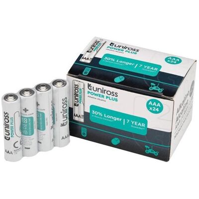 Uniross Batteri 24 stk AAA/LR03 Alkaline (24 Stk., AAA), Batterien + Akkus Uniross Batteri 24 stk AAA/LR03 Alkaline (24 Stk., AAA), Batterien + Akkus
