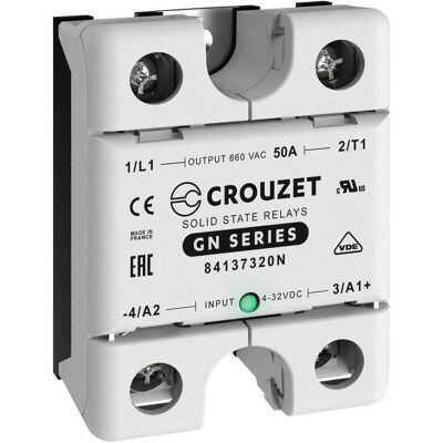 Crouzet 84137320N Halbleiterrelais - 50A, 660V/AC, Zufällig schaltend Crouzet 84137320N Halbleiterrelais - 50A, 660V/AC, Zufällig schaltend