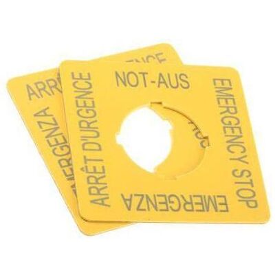 Eaton, Sicherheitskennzeichnung, Not-Halt-Schild 50x50mm viersprachig Eaton, Sicherheitskennzeichnung, Not-Halt-Schild 50x50mm viersprachig