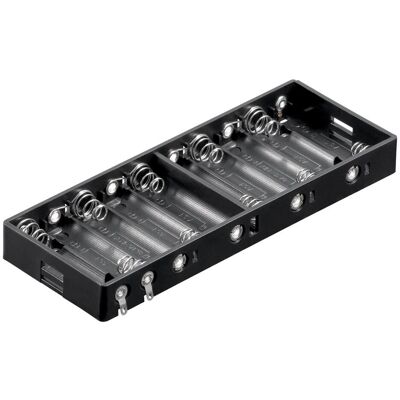 Goobay 10x AA Mignon Batteriehalter, Batterie Zubehör, Schwarz Goobay 10x AA Mignon Batteriehalter, Batterie Zubehör, Schwarz