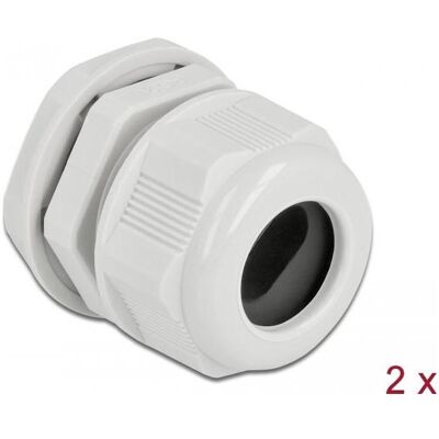 Delock, Kabelverbindung, Kabelverschraubung PG21 für Flachkabel grau 2 Stück Delock, Kabelverbindung, Kabelverschraubung PG21 für Flachkabel grau 2 Stück