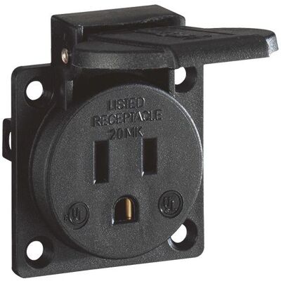 ABL, Steckdose, Einbausteckdose USA / Kanada, schwarz, 125 V/15 A ABL, Steckdose, Einbausteckdose USA / Kanada, schwarz, 125 V/15 A