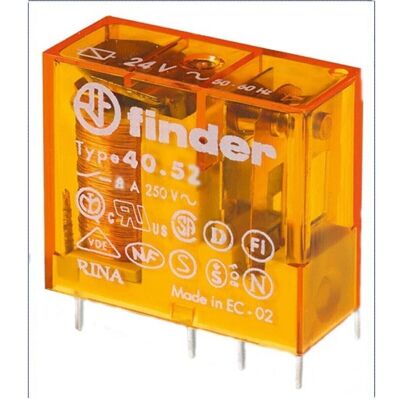 Finder 40.52.8.012.5000 Relais für Leiterplatten 12V/AC 8A 2 Schalter - Relais Finder 40.52.8.012.5000 Relais für Leiterplatten 12V/AC 8A 2 Schalter - Relais