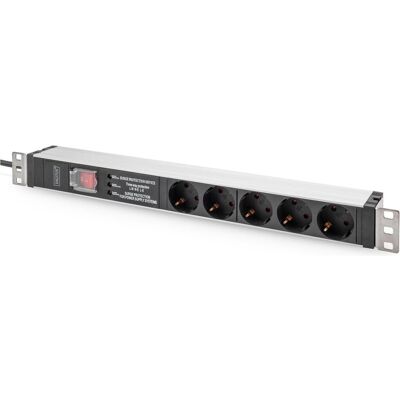 Digitus Steckdosenleiste, Steckdosenleiste mit Aluminiumprofil und Schalter, Überspannungsschutz, integrierter Netzfilter, 5- (5x, CEE 7/3, 2 m) Digitus Steckdosenleiste, Steckdosenleiste mit Aluminiumprofil und Schalter, Überspannungsschutz, integrierter Netzfilter, 5- (5x, CEE 7/3, 2 m)