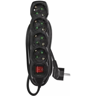 Emos, Verlängerungskabel, Ilgiklis 4 lizdų 5.0m su įžeminimu, su jungiklius (juodas) 1.5mm² (5 m, CEE 7/4) Emos, Verlängerungskabel, Ilgiklis 4 lizdų 5.0m su įžeminimu, su jungiklius (juodas) 1.5mm² (5 m, CEE 7/4)
