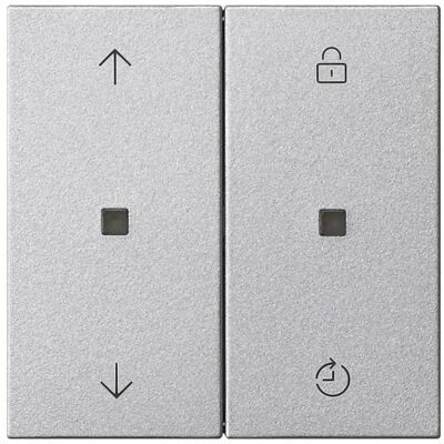 Gira 549226, Schalter + Taster, Silber Gira 549226, Schalter + Taster, Silber