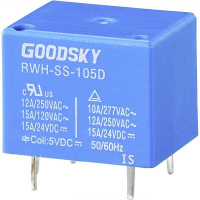 GoodSky RWH-SS-105D Relais - 5 V/DC, 15 A, SPDT GoodSky RWH-SS-105D Relais - 5 V/DC, 15 A, SPDT