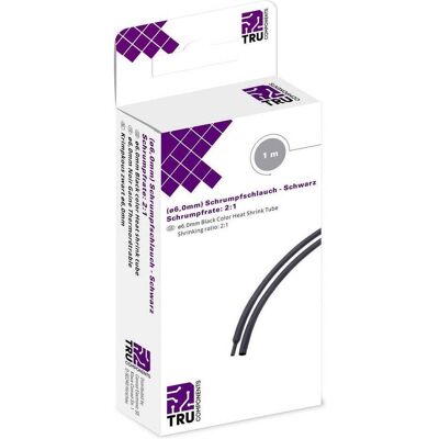 TRU COMPONENTS T1904CA031 Schwarzer dünnwandiger Schrumpfschlauch - Schrumpfschlauch-Set TRU COMPONENTS T1904CA031 Schwarzer dünnwandiger Schrumpfschlauch - Schrumpfschlauch-Set