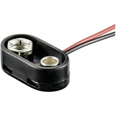 Goobay Batterieclip für 9 V- Block, Batterie Zubehör, Schwarz Goobay Batterieclip für 9 V- Block, Batterie Zubehör, Schwarz