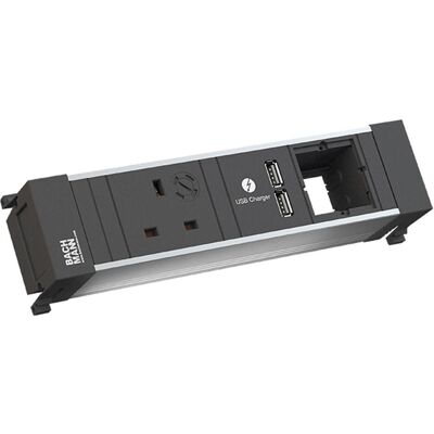 Bachmann, Steckdosenleiste, POWER FRAME 1xUK 90° 1xUSB Charger 1xCM 0,2m GST18 (1x, BS 1363, CEE 7/3) Bachmann, Steckdosenleiste, POWER FRAME 1xUK 90° 1xUSB Charger 1xCM 0,2m GST18 (1x, BS 1363, CEE 7/3)