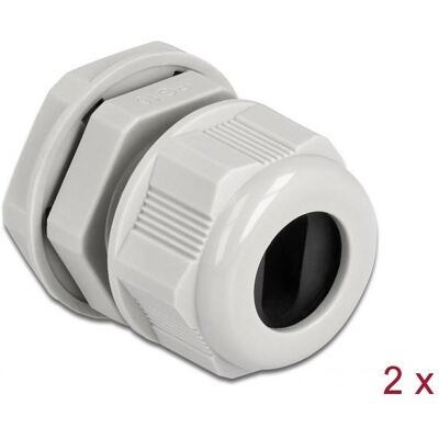 Delock, Kabelverbindung, Kabelverschraubung PG16 für Flachkabel grau 2 Stück Delock, Kabelverbindung, Kabelverschraubung PG16 für Flachkabel grau 2 Stück