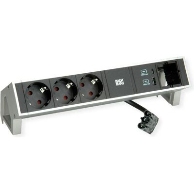 Bachmann, Steckdosenleiste, DESK 2 3x Steckdose mit 1x USB-Charger A/C 1x CM (902.9964) (3x, CEE 7/3) Bachmann, Steckdosenleiste, DESK 2 3x Steckdose mit 1x USB-Charger A/C 1x CM (902.9964) (3x, CEE 7/3)