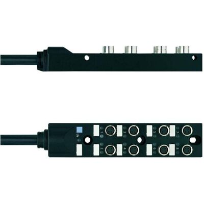 Escha 8I/OM8-3P2C-5/S370 8061796 Sensor/Aktorbox passiv M8-Verteiler mit Metallg, Elektronikkabel + Stecker, Schwarz Escha 8I/OM8-3P2C-5/S370 8061796 Sensor/Aktorbox passiv M8-Verteiler mit Metallg, Elektronikkabel + Stecker, Schwarz
