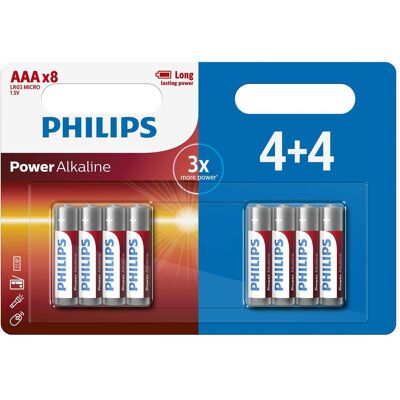 Philips Power Alkaline AAA (8 Stk., AAA), Batterien + Akkus Philips Power Alkaline AAA (8 Stk., AAA), Batterien + Akkus