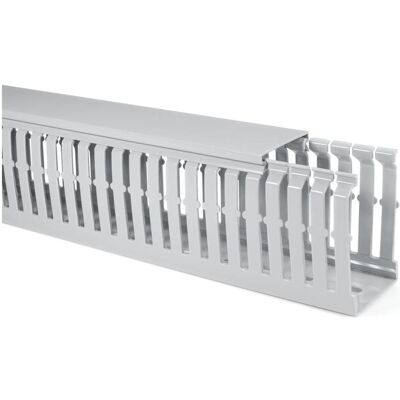 HellermannTyton, Leitungsführung, Geschlitzter Verdrahtungskanal HF HELADUCT, 60 x 80mm, 2m, ABS/Polycarbonat (PC), Grau (200 cm) HellermannTyton, Leitungsführung, Geschlitzter Verdrahtungskanal HF HELADUCT, 60 x 80mm, 2m, ABS/Polycarbonat (PC), Grau (200 cm)