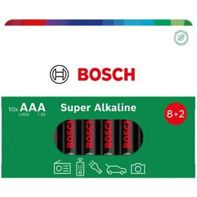 Vega+ BOSCH BATTERIE 10 STÜCK AAA SUPER ALKALINE LR03SA10B/00 (10 Stk., AAA), Batterien + Akkus Vega+ BOSCH BATTERIE 10 STÜCK AAA SUPER ALKALINE LR03SA10B/00 (10 Stk., AAA), Batterien + Akkus
