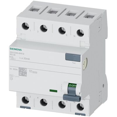 Siemens Schutzschalter, FI TYP 63A NPOL 30MA 400V 4TE SIGRES Siemens Schutzschalter, FI TYP 63A NPOL 30MA 400V 4TE SIGRES