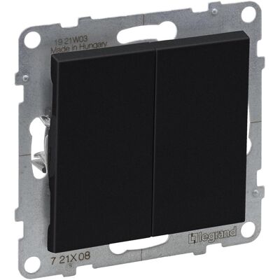 Legrand 2g Two-Way Switch Auto Terminals Black, Schalter + Taster, Schwarz Legrand 2g Two-Way Switch Auto Terminals Black, Schalter + Taster, Schwarz