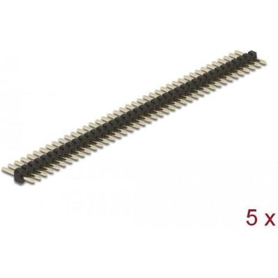 Delock Stiftleiste 40 Pin, Rastermass 1,27 mm, 1-reihig, gerade, 5 Stück, Elektronikkabel + Stecker, Schwarz Delock Stiftleiste 40 Pin, Rastermass 1,27 mm, 1-reihig, gerade, 5 Stück, Elektronikkabel + Stecker, Schwarz