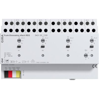 Gira, Aktor, Funk Dimmaktor 4f REG eNet 543100 (Dimmaktor) Gira, Aktor, Funk Dimmaktor 4f REG eNet 543100 (Dimmaktor)