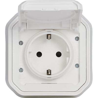 Legrand, Steckdose, PLEXO New Aufsatz für Feuchtraum-Steckdose, inkl. Klappdeckel, Berührungsschutz, Installatio Legrand, Steckdose, PLEXO New Aufsatz für Feuchtraum-Steckdose, inkl. Klappdeckel, Berührungsschutz, Installatio
