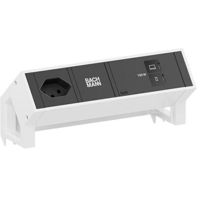 Bachmann, Steckdosenleiste, DESK2 1xCH 90° 1xUSB C/C 100W 0,2m RAL9010 (1x, Typ 13) Bachmann, Steckdosenleiste, DESK2 1xCH 90° 1xUSB C/C 100W 0,2m RAL9010 (1x, Typ 13)