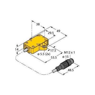 Turk TURCK RI360P1-QR14-ELIU5X2 Induktiver Winkelsensor, mit Analogausga RI360P1QR14ELIU (0.30 m), Stromkabel Turk TURCK RI360P1-QR14-ELIU5X2 Induktiver Winkelsensor, mit Analogausga RI360P1QR14ELIU (0.30 m), Stromkabel