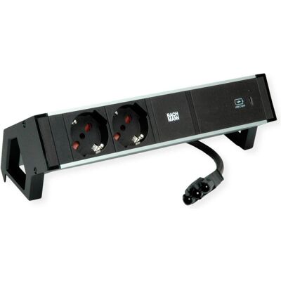 Bachmann - DESK2 ALU BLACK 2xP40 937.3271xUSBC - 60W - 0.2m - Power strip Bachmann - DESK2 ALU BLACK 2xP40 937.3271xUSBC - 60W - 0.2m - Power strip