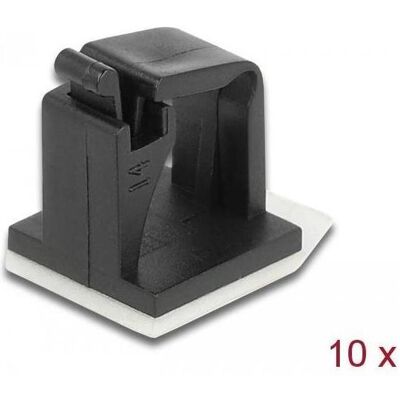 Delock, Kabelhalter, Kabelhalter mit Verschlussclip selbstklebend schwarz Delock, Kabelhalter, Kabelhalter mit Verschlussclip selbstklebend schwarz