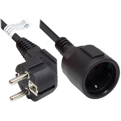 Varia, Verlängerungskabel, Verlängerung Schutzkontakt-Stecker Typ E+F (gewinkelt) an Buchse Typ F, schwarz, 1,50 mm², 10 m (10 m, CEE 7/3) Varia, Verlängerungskabel, Verlängerung Schutzkontakt-Stecker Typ E+F (gewinkelt) an Buchse Typ F, schwarz, 1,50 mm², 10 m (10 m, CEE 7/3)