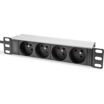 Digitus Steckdosenleiste, 10" Steckdosenleiste mit Aluminiumprofil, 4-fach CEE 7/5 Steckdosen (4x, CEE 7/5, 2 m) Digitus Steckdosenleiste, 10" Steckdosenleiste mit Aluminiumprofil, 4-fach CEE 7/5 Steckdosen (4x, CEE 7/5, 2 m)