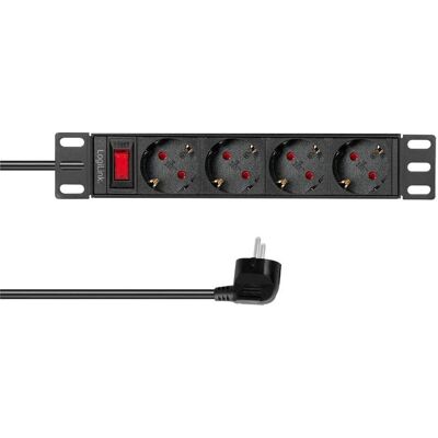 LogiLink, Steckdosenleiste, 10" Steckdosenleiste 4-fach, mit Schalter (4x, CEE 7/3, 2 m) LogiLink, Steckdosenleiste, 10" Steckdosenleiste 4-fach, mit Schalter (4x, CEE 7/3, 2 m)