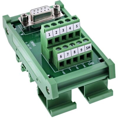 InLine D-Sub 9 Terminalblock, Elektronikkabel + Stecker, Grün InLine D-Sub 9 Terminalblock, Elektronikkabel + Stecker, Grün