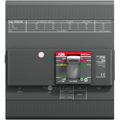 ABB, Schutzschalter, Sace XT3N LEISTUNGSSCHALTER 4P 125A (XT3N 250TMD 125-1250) ABB, Schutzschalter, Sace XT3N LEISTUNGSSCHALTER 4P 125A (XT3N 250TMD 125-1250)