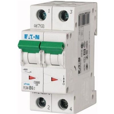 Eaton PLSM C6/2-MW 2P Schutzschalter - 6A, 440V, IP20 Eaton PLSM C6/2-MW 2P Schutzschalter - 6A, 440V, IP20