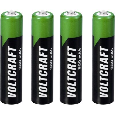 Voltcraft VC-16026040 Micro (AAA)-Akku NiMH 900 mAh 1.2 V 4 St. (4 Stk., AAA, 900 mAh), Batterien + Akkus Voltcraft VC-16026040 Micro (AAA)-Akku NiMH 900 mAh 1.2 V 4 St. (4 Stk., AAA, 900 mAh), Batterien + Akkus