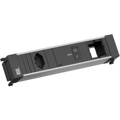 Bachmann, Steckdosenleiste, POWER FRAME M 1xCH 0° 1xUSB C/C 100W 1xCM 0,2m (1x, Typ 13, USB-C) Bachmann, Steckdosenleiste, POWER FRAME M 1xCH 0° 1xUSB C/C 100W 1xCM 0,2m (1x, Typ 13, USB-C)