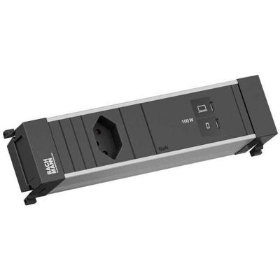 Bachmann, Steckdosenleiste, POWER FRAME S 1xCH 0° 1xUSB C/C 100W 0,2m (1x, Typ 13, USB-C) Bachmann, Steckdosenleiste, POWER FRAME S 1xCH 0° 1xUSB C/C 100W 0,2m (1x, Typ 13, USB-C)