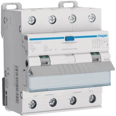 Hager AFX406D - FI/LS-Schalter 4-polig 10kA 300mA Hager AFX406D - FI/LS-Schalter 4-polig 10kA 300mA