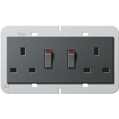 GIRA 278328 - Doppelsteckdose 13A - Britischer Standard (BS 1363-2) - Anthrazit GIRA 278328 - Doppelsteckdose 13A - Britischer Standard (BS 1363-2) - Anthrazit