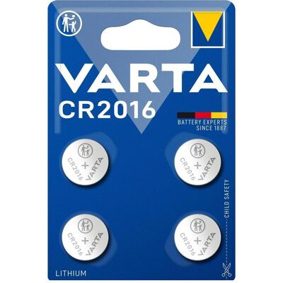 Varta CR2016 Lithium Knopfzelle - 4er Pack - Haushaltsbatterie Varta CR2016 Lithium Knopfzelle - 4er Pack - Haushaltsbatterie