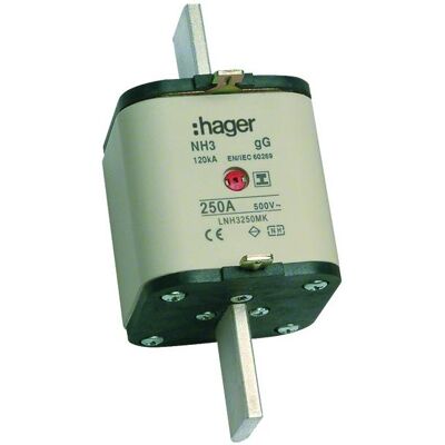 Hager, Sicherung, HAG LNH3250MK Sicherung NH3C 250A 500V gG S-frei MKen (250 A) Hager, Sicherung, HAG LNH3250MK Sicherung NH3C 250A 500V gG S-frei MKen (250 A)