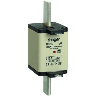 Hager, Sicherung, HAG LNH3315MK Sicherung NH3C 315A 500V gG S-frei MKen (315 A) Hager, Sicherung, HAG LNH3315MK Sicherung NH3C 315A 500V gG S-frei MKen (315 A)